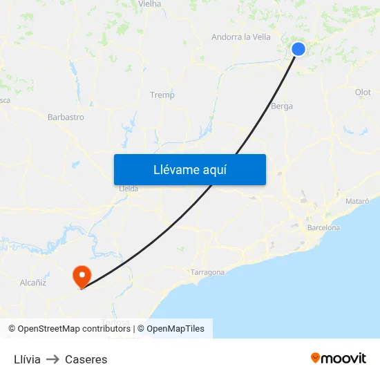 Llívia to Caseres map