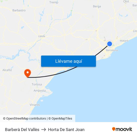 Barberà Del Vallès to Horta De Sant Joan map