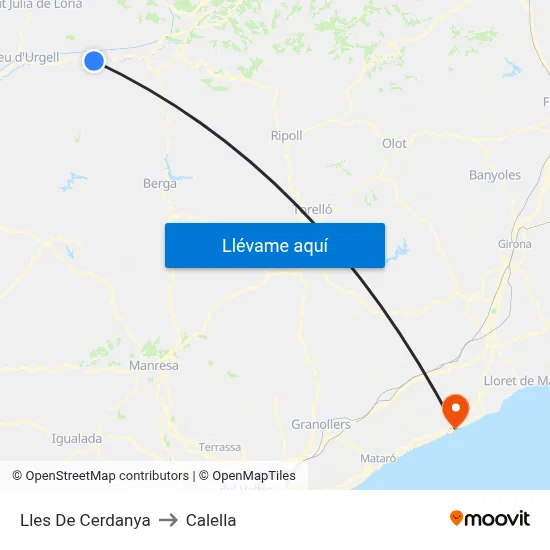 Lles De Cerdanya to Calella map