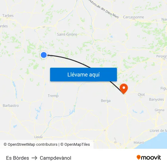 Es Bòrdes to Campdevànol map