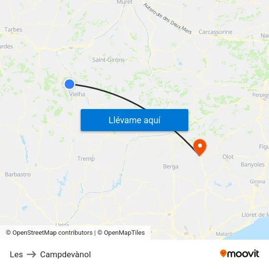 Les to Campdevànol map