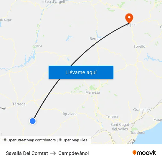 Savallà Del Comtat to Campdevànol map