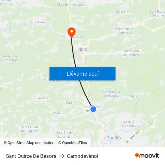 Sant Quirze De Besora to Campdevànol map