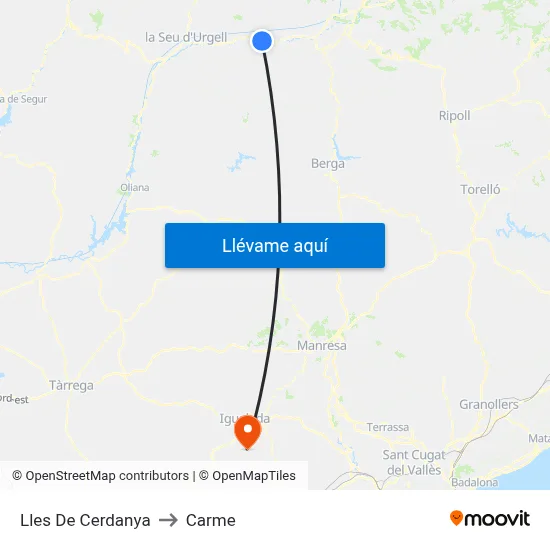 Lles De Cerdanya to Carme map