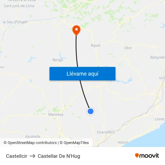 Castellcir to Castellar De N'Hug map