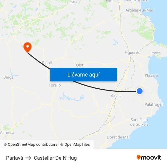 Parlavà to Castellar De N'Hug map