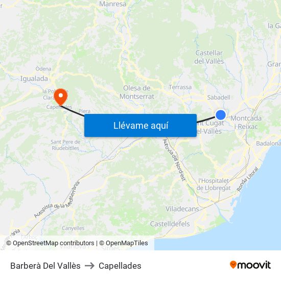 Barberà Del Vallès to Capellades map