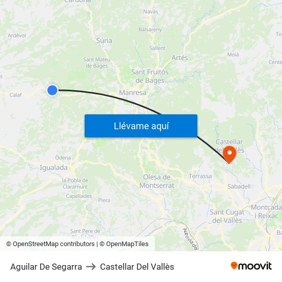 Aguilar De Segarra to Castellar Del Vallès map