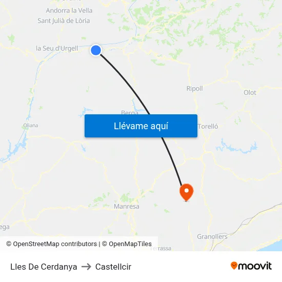 Lles De Cerdanya to Castellcir map