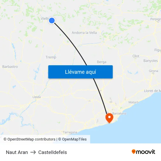 Naut Aran to Castelldefels map