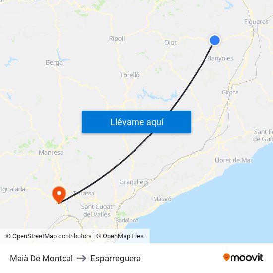Maià De Montcal to Esparreguera map
