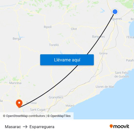 Masarac to Esparreguera map