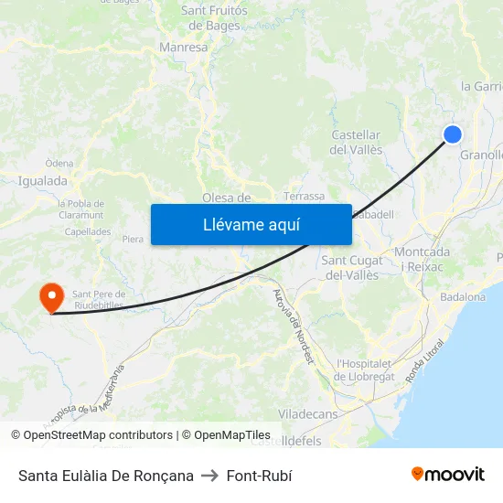 Santa Eulàlia De Ronçana to Font-Rubí map