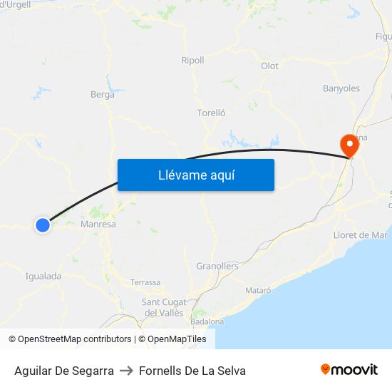 Aguilar De Segarra to Fornells De La Selva map