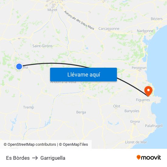 Es Bòrdes to Garriguella map