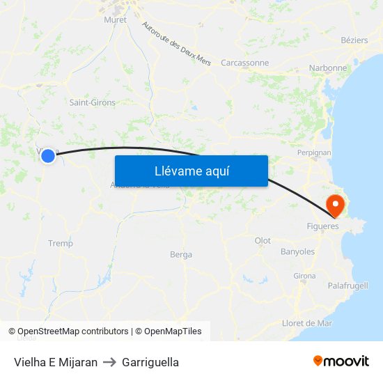 Vielha E Mijaran to Garriguella map
