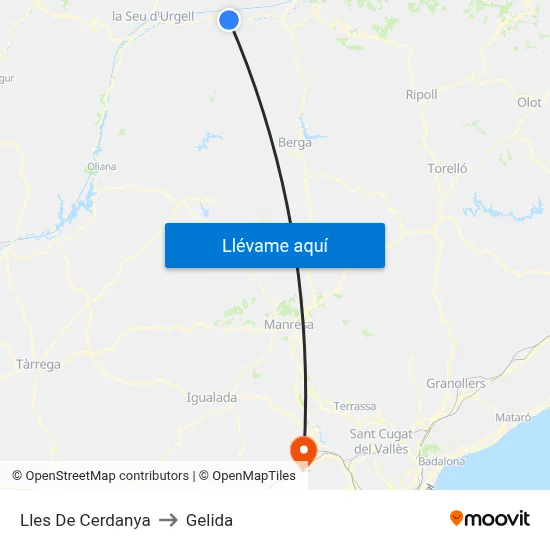 Lles De Cerdanya to Gelida map