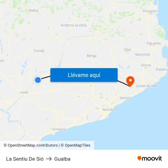 La Sentiu De Sió to Gualba map