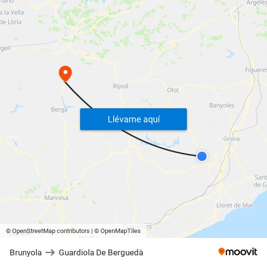 Brunyola to Guardiola De Berguedà map