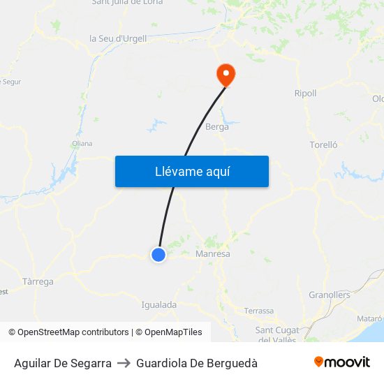 Aguilar De Segarra to Guardiola De Berguedà map
