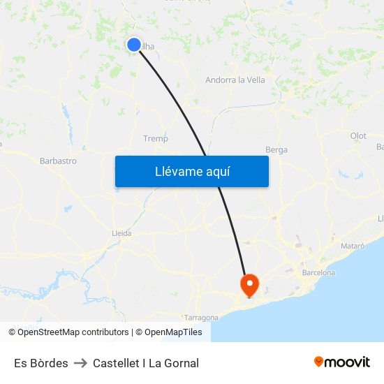 Es Bòrdes to Castellet I La Gornal map