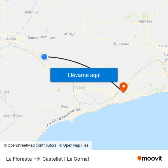 La Floresta to Castellet I La Gornal map
