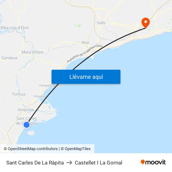 Sant Carles De La Ràpita to Castellet I La Gornal map