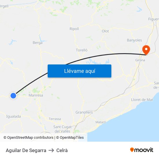 Aguilar De Segarra to Celrà map
