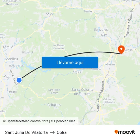 Sant Julià De Vilatorta to Celrà map