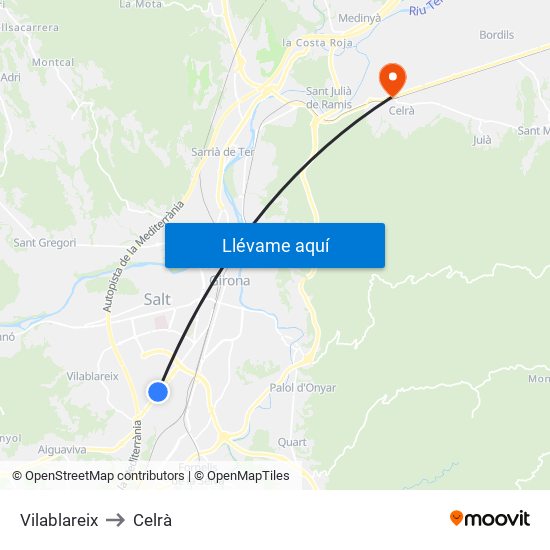 Vilablareix to Celrà map