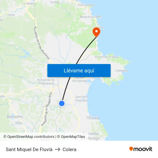 Sant Miquel De Fluvià to Colera map