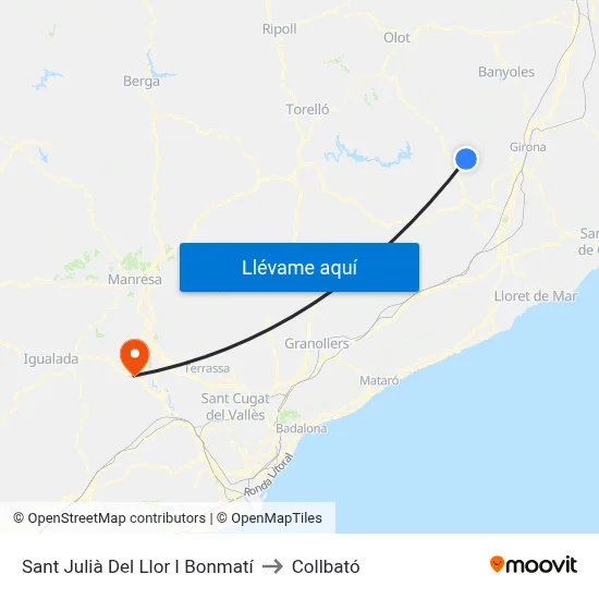 Sant Julià Del Llor I Bonmatí to Collbató map