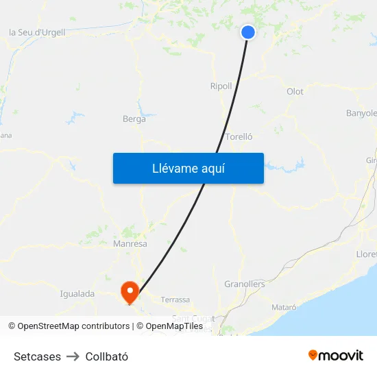 Setcases to Collbató map