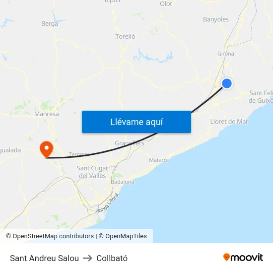 Sant Andreu Salou to Collbató map
