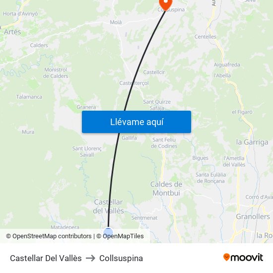 Castellar Del Vallès to Collsuspina map