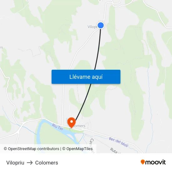 Vilopriu to Colomers map