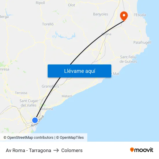 Av Roma - Tarragona to Colomers map