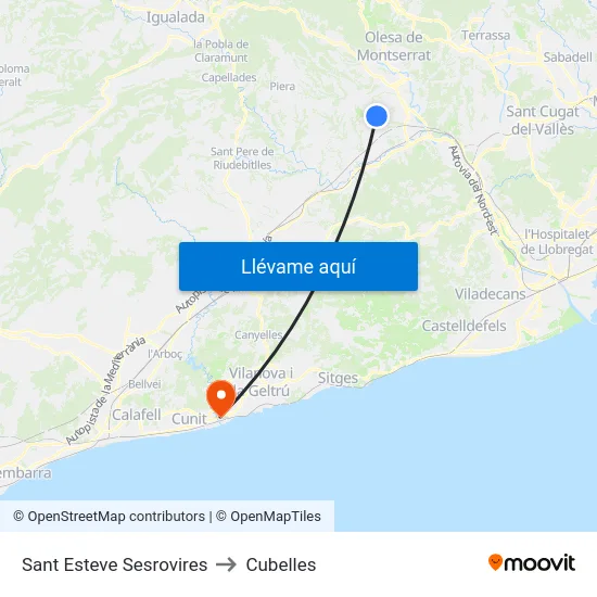 Sant Esteve Sesrovires to Cubelles map