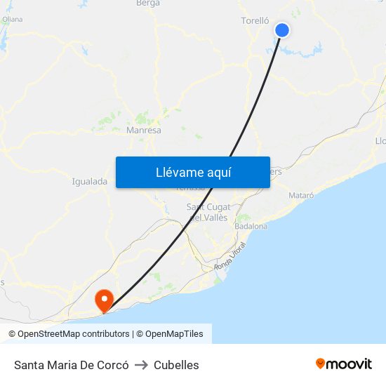 Santa Maria De Corcó to Cubelles map