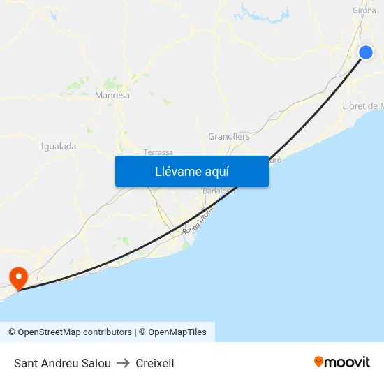 Sant Andreu Salou to Creixell map