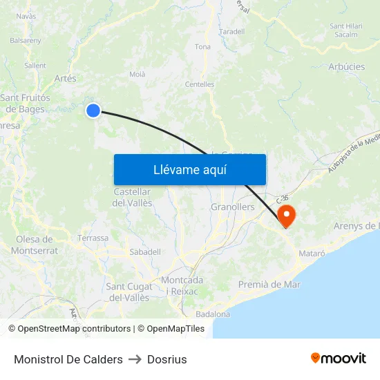Monistrol De Calders to Dosrius map
