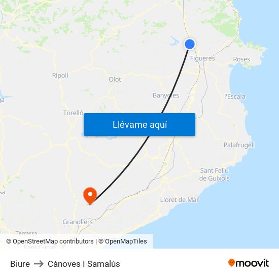 Biure to Cànoves I Samalús map
