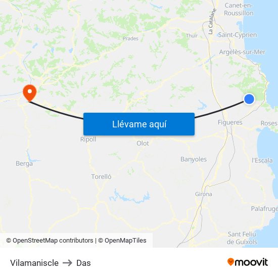 Vilamaniscle to Das map