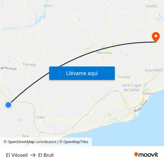 El Vilosell to El Brull map