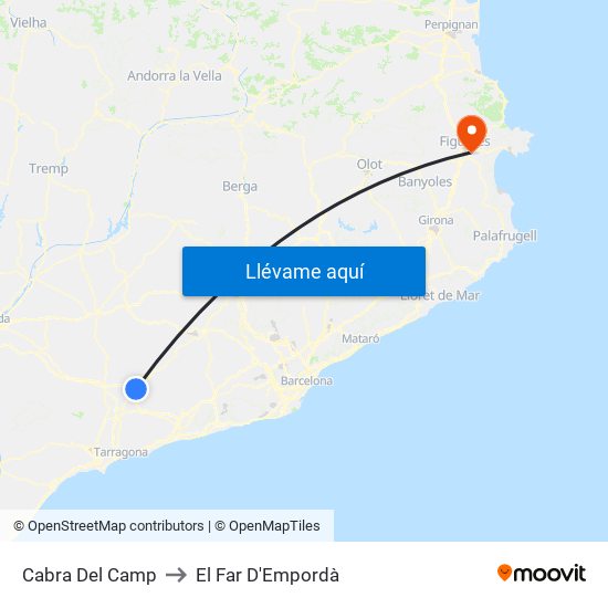 Cabra Del Camp to El Far D'Empordà map