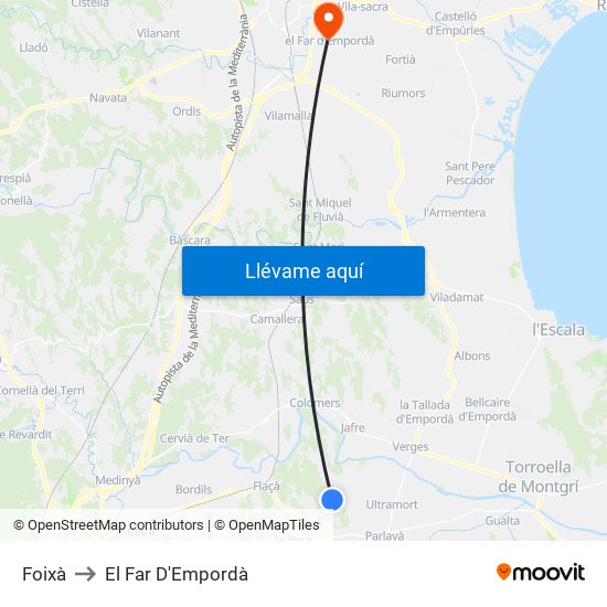 Foixà to El Far D'Empordà map
