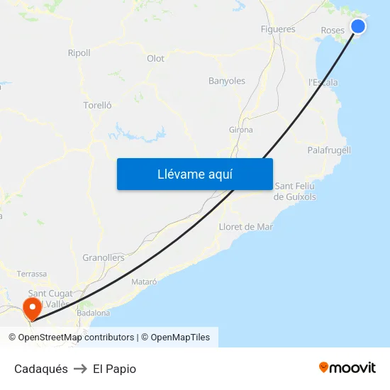 Cadaqués to El Papio map