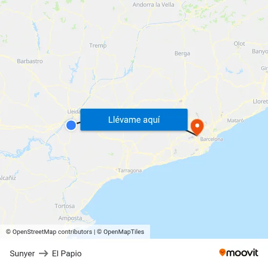Sunyer to El Papio map