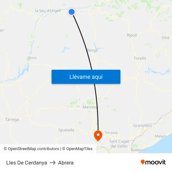 Lles De Cerdanya to Abrera map