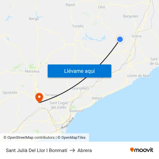 Sant Julià Del Llor I Bonmatí to Abrera map